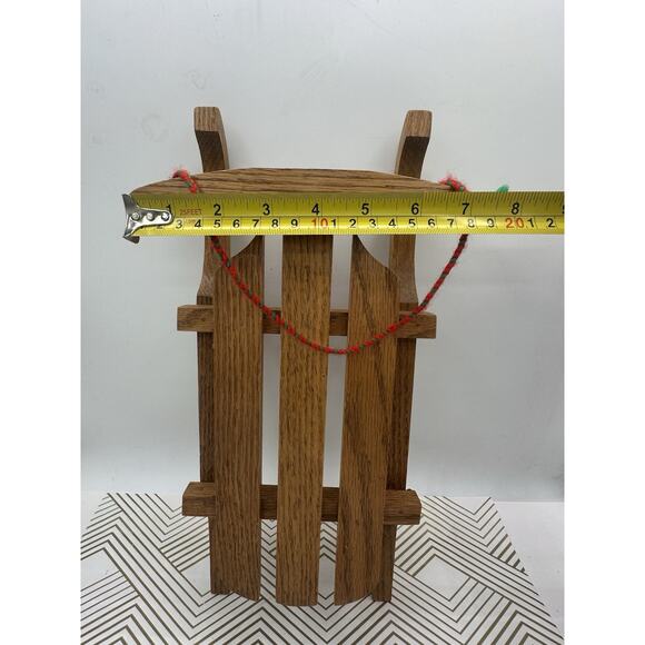 Handmade Rustic Wooden Doll Bear Childs Toy Sled Sleigh Christmas Decoration - Picture 2 of 4